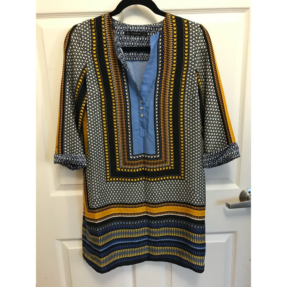 Zara bright patterned tunic dress